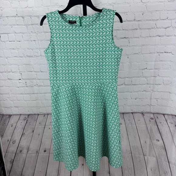 Talbots Green and White Sunglasses Print Dress Size Medium Petite - Picture 1 of 6